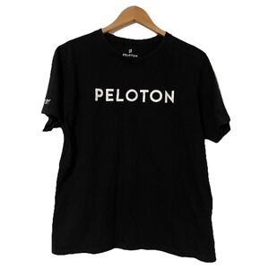 Peloton Unisex Tee Century 100 Logo Black SIze L‎ Athletic Gym Workout